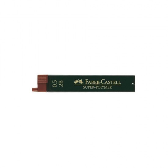Faber Castell-12 Μύτες Μηχανικών Μολυβιών Super Polymer 0.5mm 2B 120502
