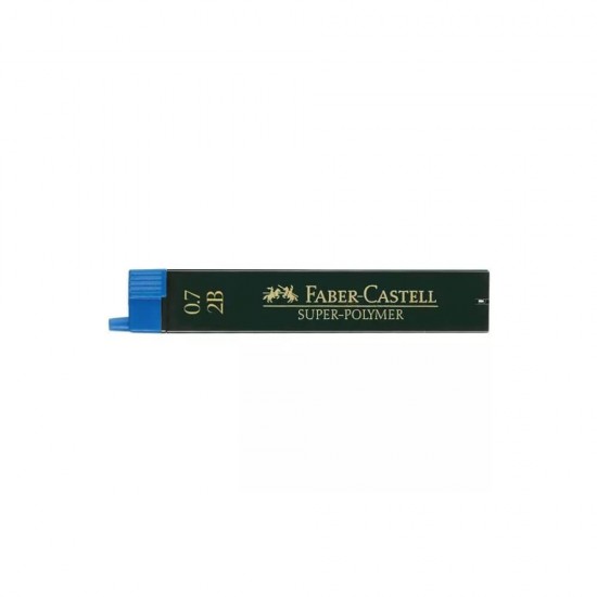 Faber Castell-12 Μύτες Μηχανικών Μολυβιών Super Polymer 0.7mm 2B 120702