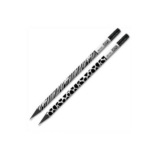 +Efo Μολύβι με Γόμα Animal B&W BLACK WOOD 301101
