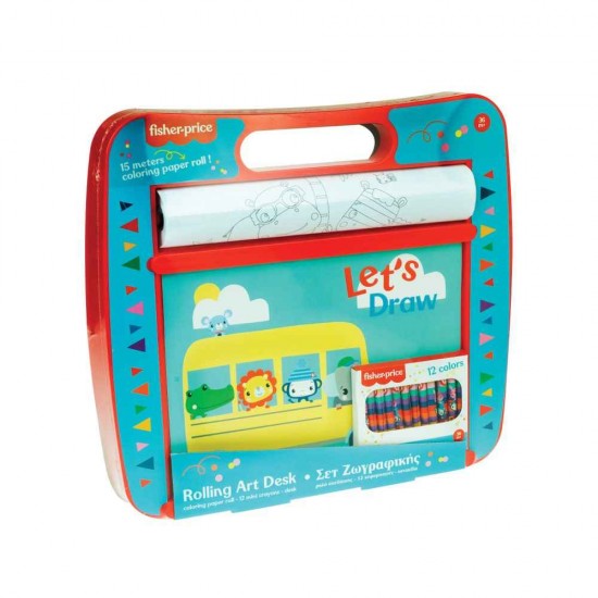 Fisher Price Rolling Art Desk Σετ Ζωγραφικής σε Βαλιτσάκι 321-00016