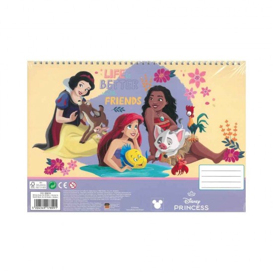 Gim Μπλοκ Ζωγραφικης 23x33 40 Φυλλα Stickers Princess 331-58416