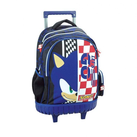 Gim Sonic Classic Σχολική Τσάντα Τρόλεϊ Δημοτικού με Θήκη για Παγούρι Μπλε 27lt 20 x 20 x 35εκ 2026 334-89078