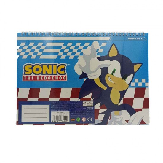 Gim Μπλοκ Ζωγραφικής Αυτοκόλλητα Sonic Classic 23x33 Εκ 40 Φύλλα 334-89416