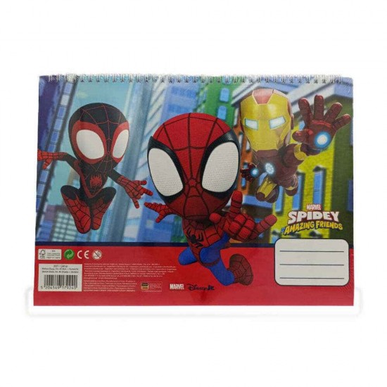 Gim Μπλοκ Ζωγραφικής Αυτοκόλλητα Marvel Spidey Amazing Friends 23x33 Εκ 40 Φύλλα 337-12416