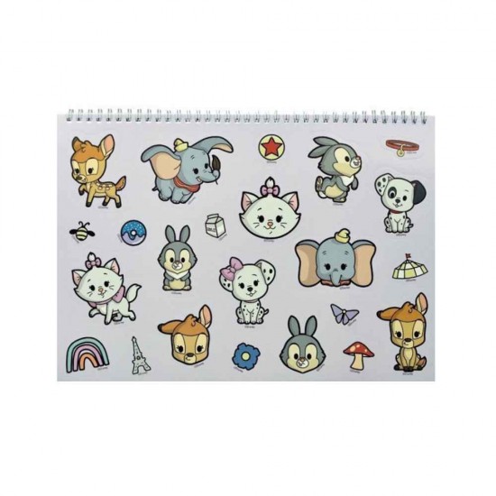 Gim Μπλόκ Ζωγραφικής 23x33  Disney Animals 40 Φύλλα με Αυτοκόλλητα 341-22416