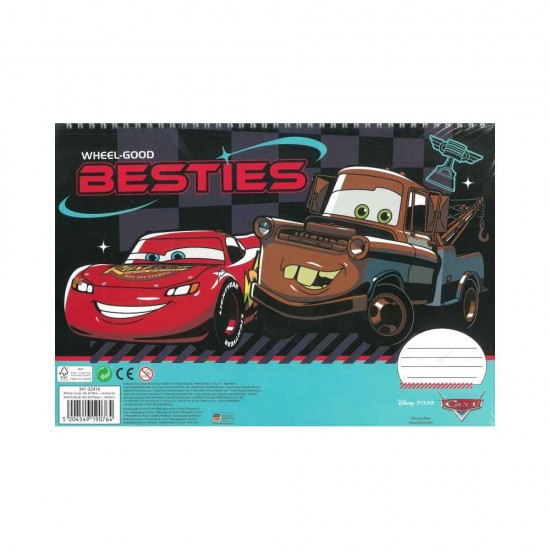 Gim Μπλοκ Ζωγραφικής 23x33 40 Φύλλα Stickers Cars 341-32416