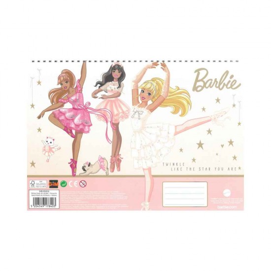Gim Μπλοκ Ζωγραφικής 23χ33 40 Φύλλα Stickers Barbie 349-93416