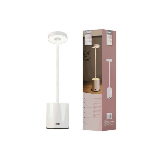 Φωτιστικό Γραφείου Mayou Αφής Led 3000/4500/6000K/100LM/24 Επαναφορτιζόμενο 1500mAh Λευκό 463.802978