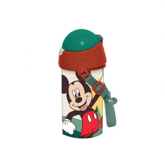 Gim Παιδικό Παγούρι Mickey Πλαστικό με Καλαμάκι Πράσινο 500ml 553-15209