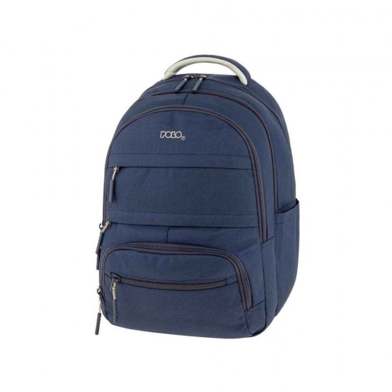 Polo Multi Pocket Σχολική Τσάντα Πλάτης Μπλε με Θήκη για Παγούρι 26lt 901064-5000