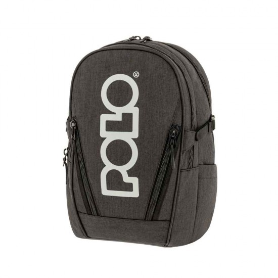 Polo Urbino Σχολική Τσάντα Πλάτης Μαύρη με Θήκη για Παγούρι 902078-2000