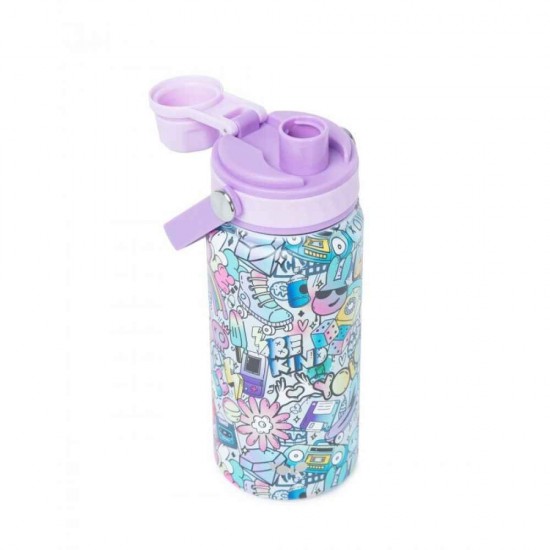 Yolo Μεταλλικό Παγούρι Θερμός Girls Graffiti 500ml Με Λαβή 90543