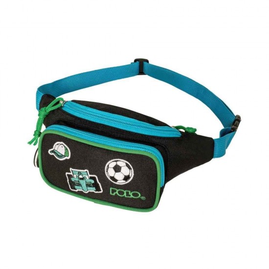 Polo Kiddo II Τσαντάκι Μέσης Παιδικό Μαύρο Γαλάζιο 908041-2000
