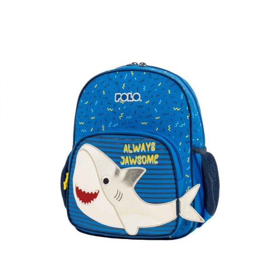 Polo Σχολική Τσάντα Πλάτης Νηπιαγωγείου Junior Fizz Μπλε με Θήκη για Παγούρι 10lt 2026 911001-8448