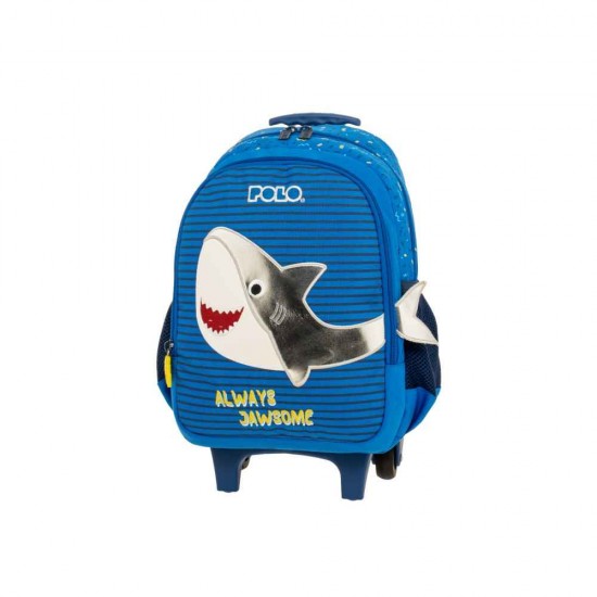 Polo Junior Fizz Σχολική Τσάντα Τρόλεϊ Νηπιαγωγείου Μπλε με Θήκη για Παγούρι 12lt 2026 965001-8448