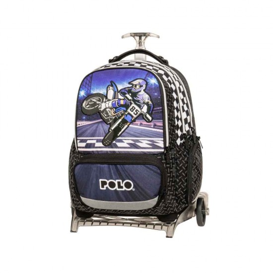 Polo Freely Σχολική Τσάντα Τρόλεϊ Motorbike με Θήκη για Παγούρι 965055-8422