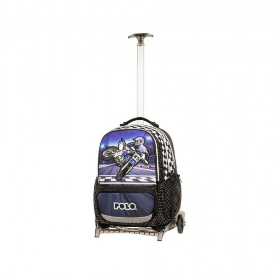 Polo Freely Σχολική Τσάντα Τρόλεϊ Motorbike με Θήκη για Παγούρι 965055-8422