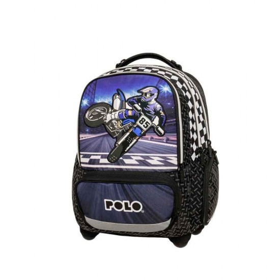 Polo Freely Σχολική Τσάντα Τρόλεϊ Motorbike με Θήκη για Παγούρι 965055-8422