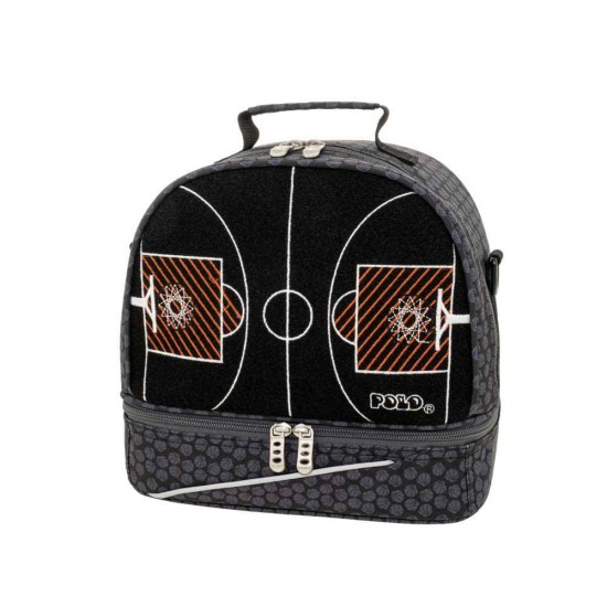 Polo Kid’s Fun II Σχολική Ισοθερμική Θήκη Φαγητού 6lt Μαύρη Basket 26x15x24cm 971003-8423