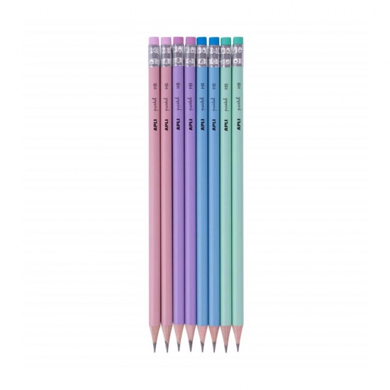 Apli Nordik Pencils Σετ 8 Μολύβια HB με Γόμα AP-18824