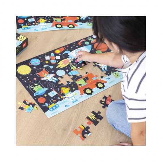 Παιδικό Puzzle Διάστημα που Φωσφορίζει στο Σκοτάδι 60pcs για 4+ Ετών Apli Kids AP-18813