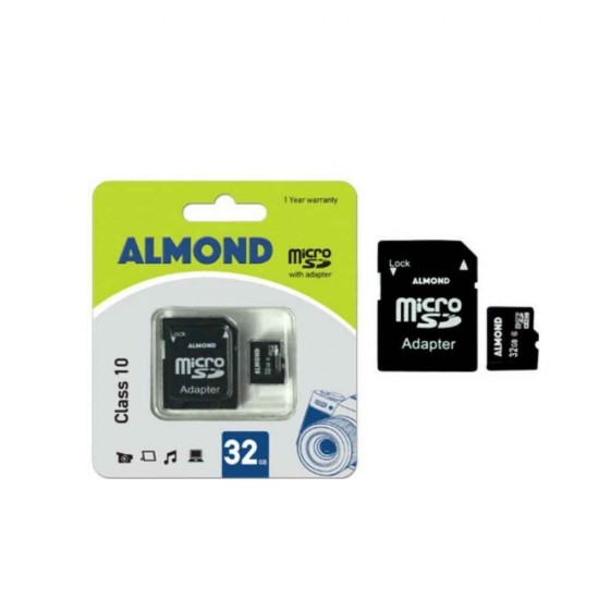 Almond microSDHC 32GB Class 10 με αντάπτορα 43.MSD32GB-AD-C10
