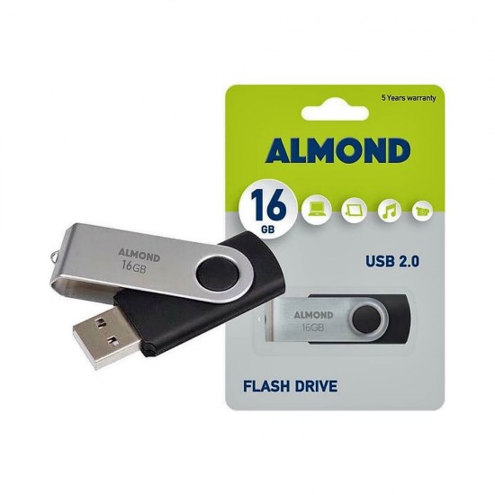 Almond Twister 16GB USB 2.0 Stick Μαύρο 43.USB16M