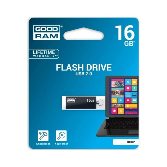 GoodRAM UCU2 16GB USB 2.0 Stick Μαύρο 0160K0R11