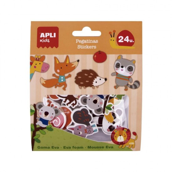 APLI Αυτοκόλλητα Ζωάκια Eva Foam Animals 24τμχ AP-18878