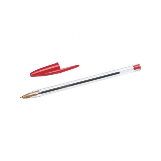 Bic Στυλό Ballpoint Cristal Medium 1.0mm με Κόκκινο Mελάνι 501382