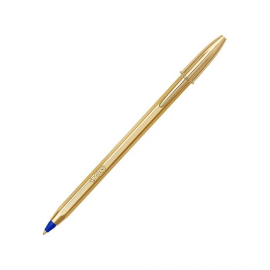 Bic Στυλό Ballpoint Cristal Shine Χρυσό 1.0mm με Μπλε Mελάνι 921340