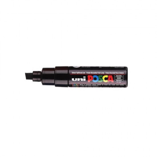 Posca Μαρκαδόρος Σχεδίου Chisel Tip 8mm Μαύρος PC-8KT