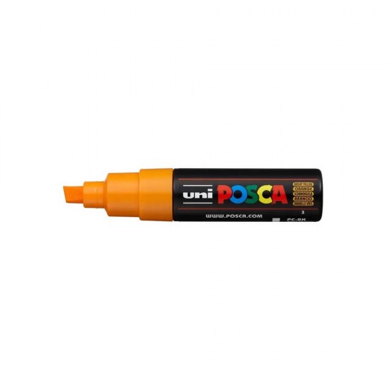 Posca Μαρκαδόρος Σχεδίου Chisel Tip 8mm Πορτοκαλί PC-8KT