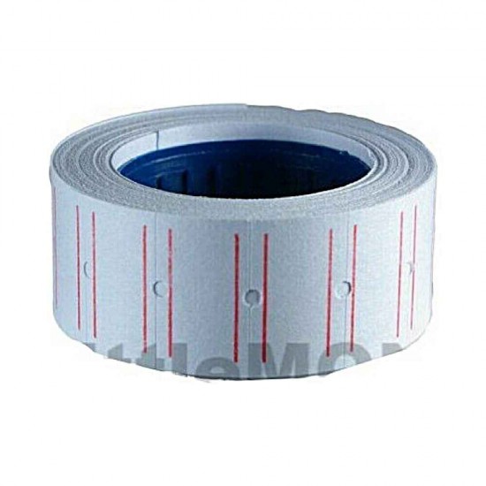 Motex 1000 Αυτοκόλλητες Ετικέτες με Κόκκινη Ρίγα σε Ρολό για Ετικετογράφο 22x12mm 25τμχ 179ΕΕ1