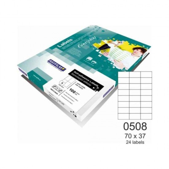 Rayfilm 2400 Αυτοκόλλητες Ετικέτες Α4 Ορθογώνιες Everyday 70x37mm 110R0ECO0508A