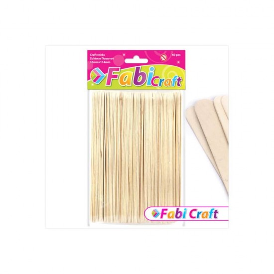 Fabi Ξυλάκια Παγωτού 114x10mm 60τεμ Φυσικό 130101