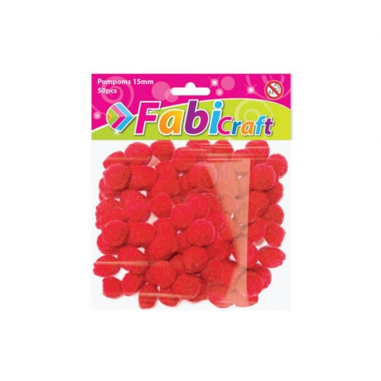 Fabi Pompoms 1.5cm 50τεμ Κόκκινο 130286