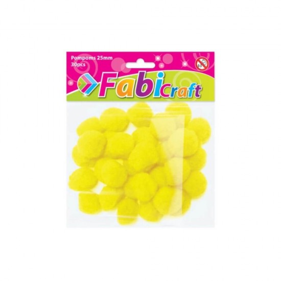 Fabi Pompoms 2.5cm 30τεμ Κίτρινο 130293
