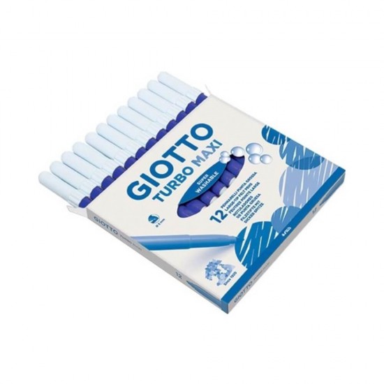 Giotto Turbo Maxi Πλενόμενοι Μαρκαδόροι Ζωγραφικής Χονδροί σε Μπλε Χρώμα 456032