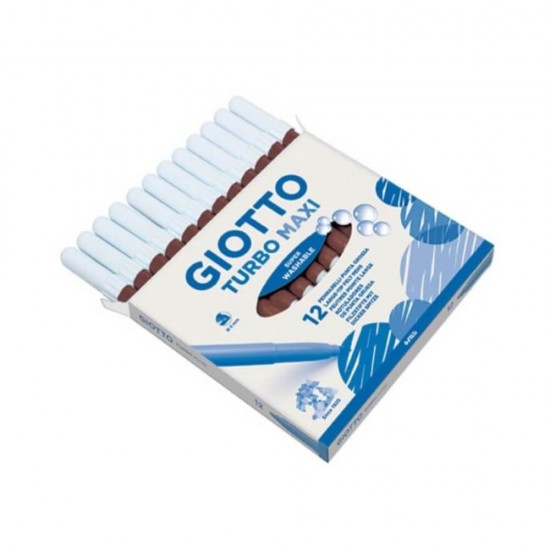 Giotto Turbo Maxi Πλενόμενοι Μαρκαδόροι Ζωγραφικής Χονδροί σε Καφέ Χρώμα 456016