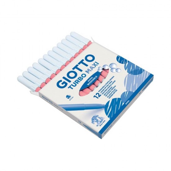 Giotto Turbo Maxi Πλενόμενοι Μαρκαδόροι Ζωγραφικής Χονδροί σε Ροζ Χρώμα 456007