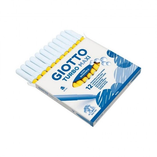 Giotto Turbo Maxi Πλενόμενοι Μαρκαδόροι Ζωγραφικής Χονδροί σε Κίτρινο Χρώμα 456002