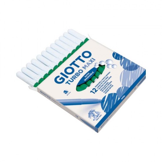 Giotto Turbo Maxi Πλενόμενοι Μαρκαδόροι Ζωγραφικής Χονδροί σε Πράσινο Χρώμα 456020