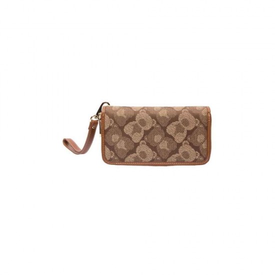 Henney Bear Πορτοφόλι Μεγάλο Με Κουμπί Shaddow Brown Bear HW-002SBB
