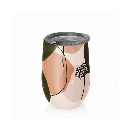 Chic Mic Bioloco Ποτήρι Θερμός Olive Peach 0.42lt BEO105