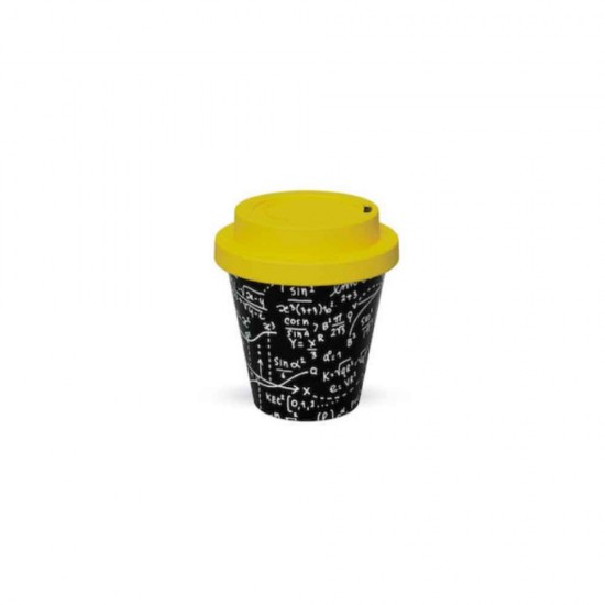 iDrink Math R-PET Κούπα Πλαστική με Καπάκι Μαύρη 90ml ID5118