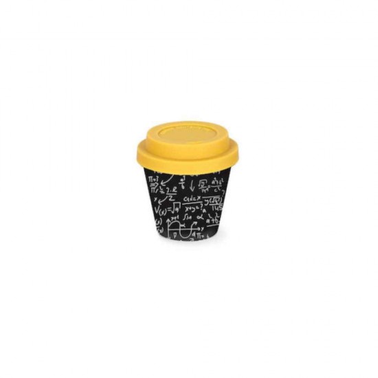 iDrink Math R-PET Κούπα Πλαστική με Καπάκι Μαύρη 90ml ID5118
