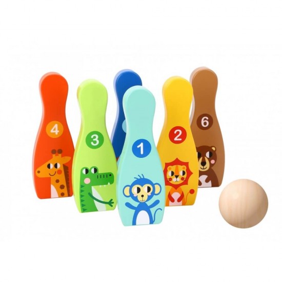 Tooky Toy Παιχνίδι Ξύλινες Κορίνες Bowling TH295