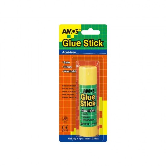 Amos Κόλλα Stick για Χαρτί 35gr Χωρίς Διαλύτες 134GSW35B1