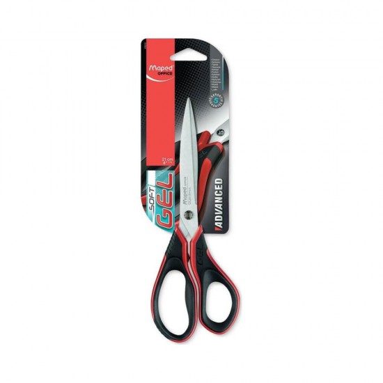Maped Ψαλίδι Advanced Gel 21cm Ασύμμετρο Μαύρο-Κόκκινο 499210